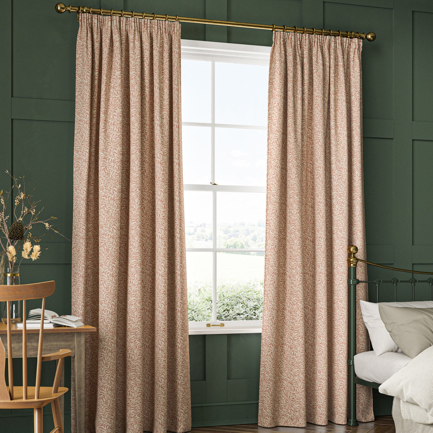 William Morris Willow Bough Woven Made To Measure Curtains Brick