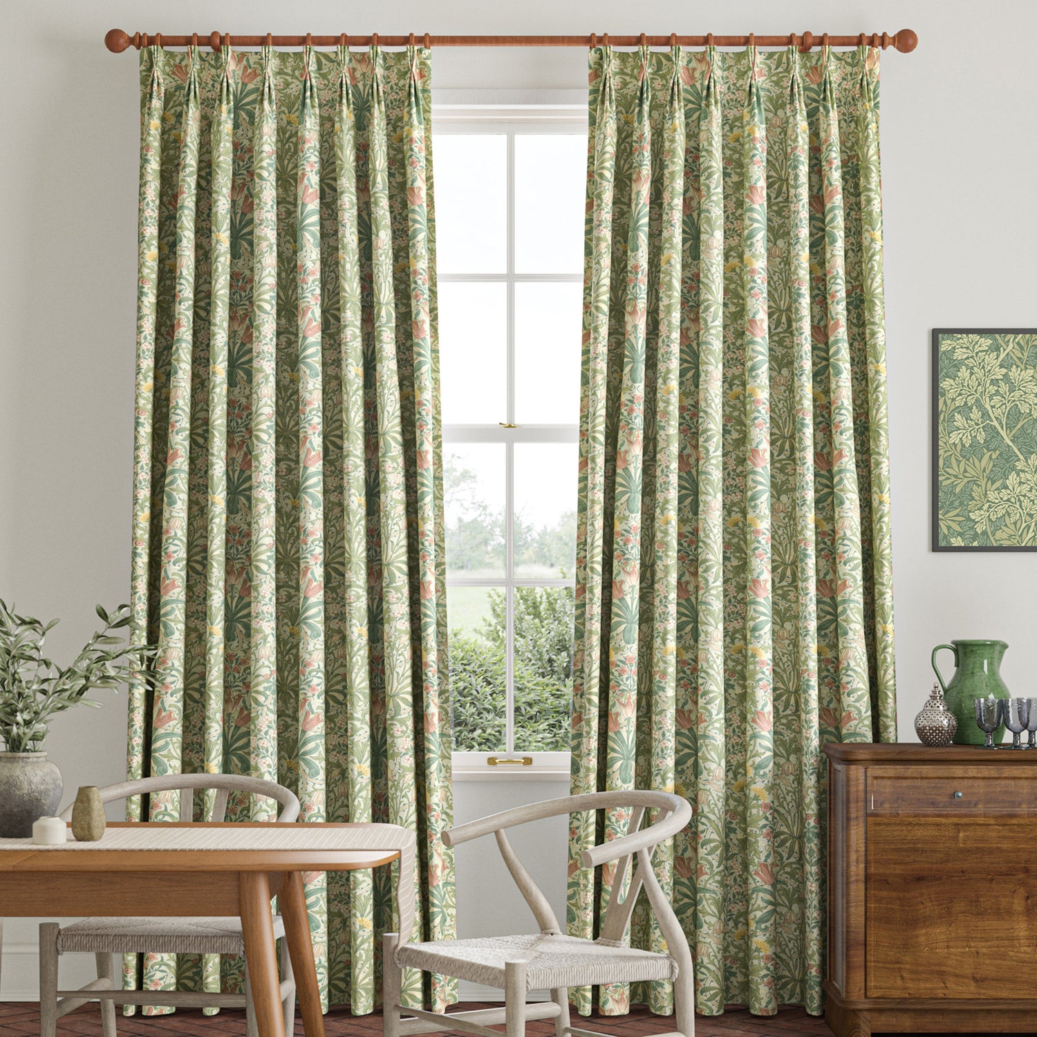 William Morris Woodland Weeds Made To Measure Roman Blind Apple