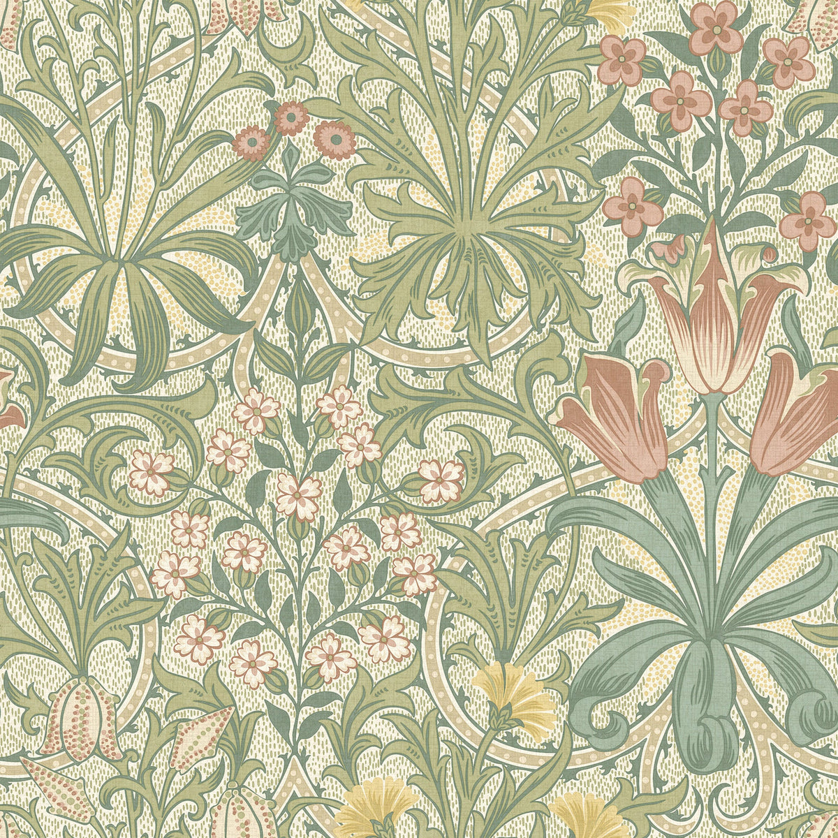 William Morris Woodland Weeds Made To Measure Curtains Apple