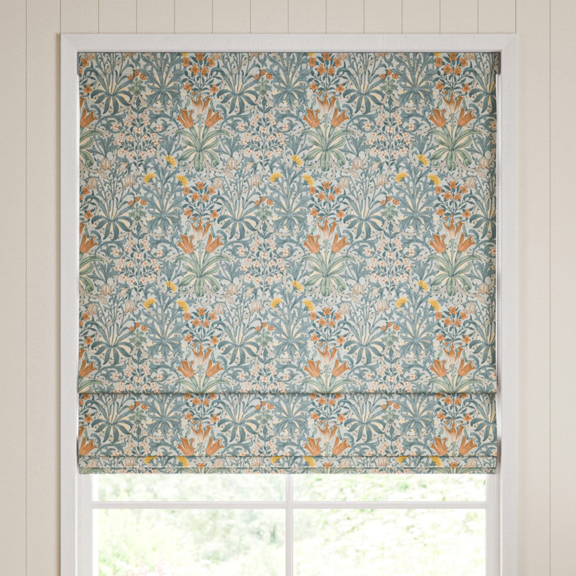 William Morris Woodland Weeds Made To Measure Roman Blind Bluebird
