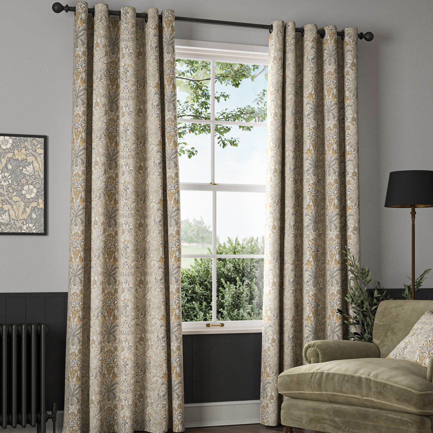 William Morris Woodland Weeds Made To Measure Curtains Barley