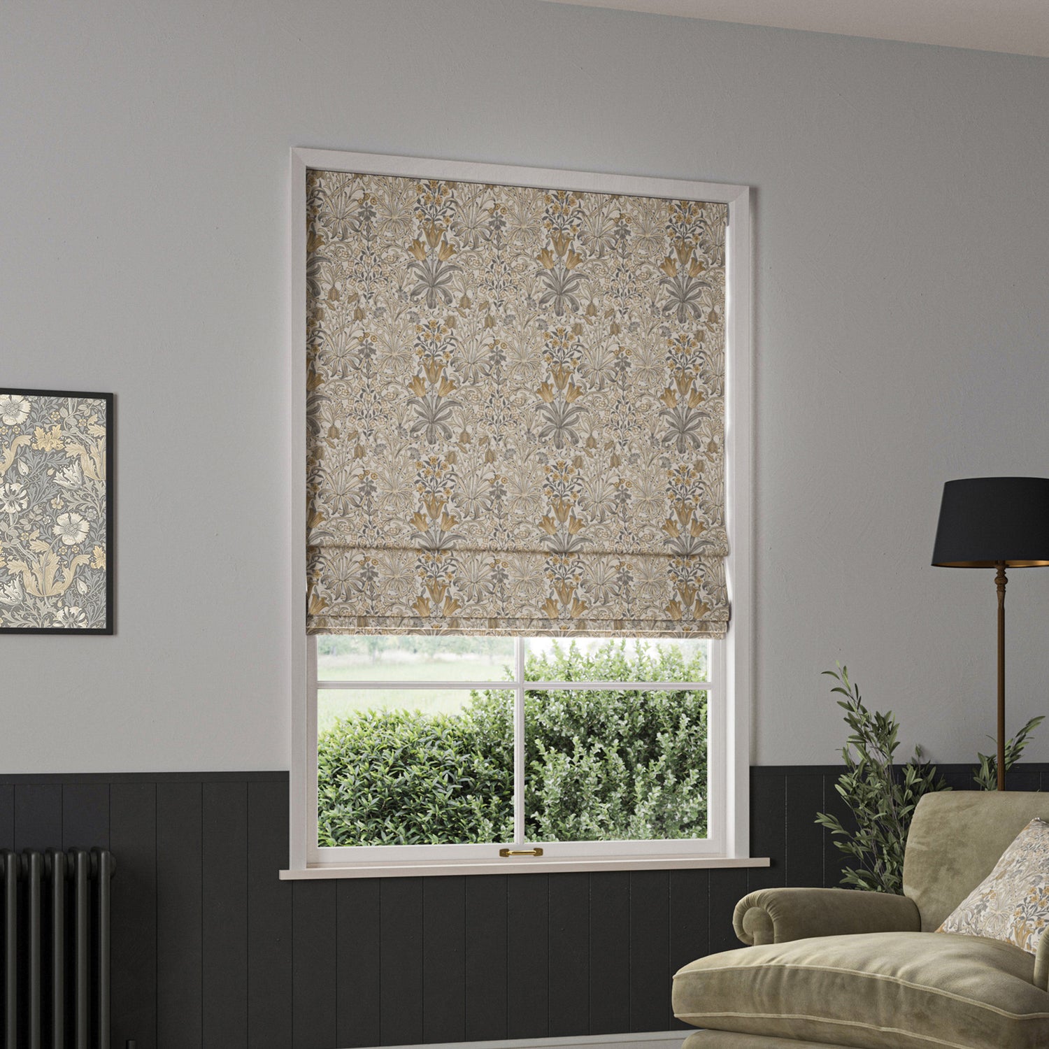 William Morris Woodland Weeds Made To Measure Roman Blind Barley