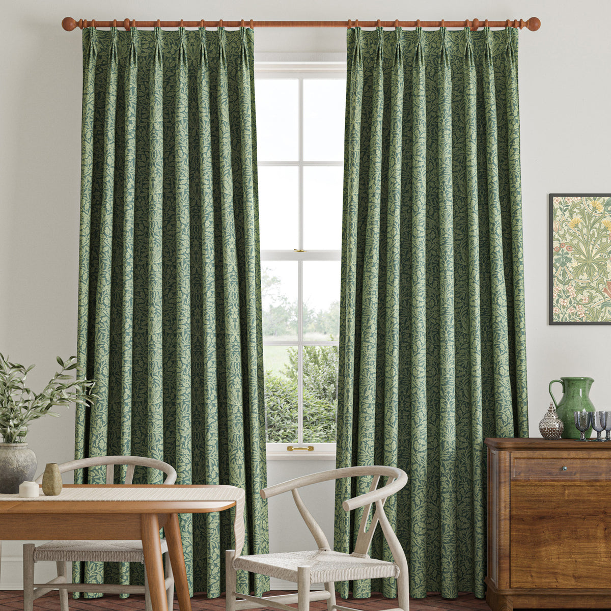 William Morris Acorn Made To Measure Roman Blind Eucalyptus