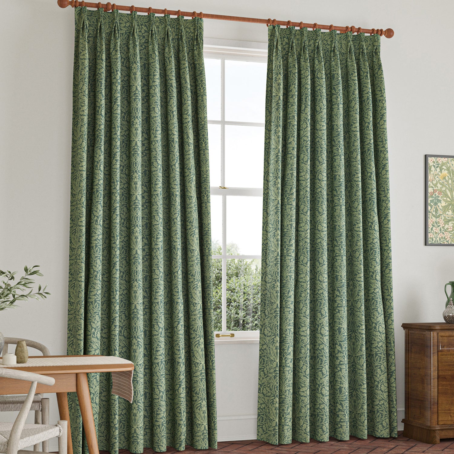 William Morris Acorn Made To Measure Curtains Eucalyptus