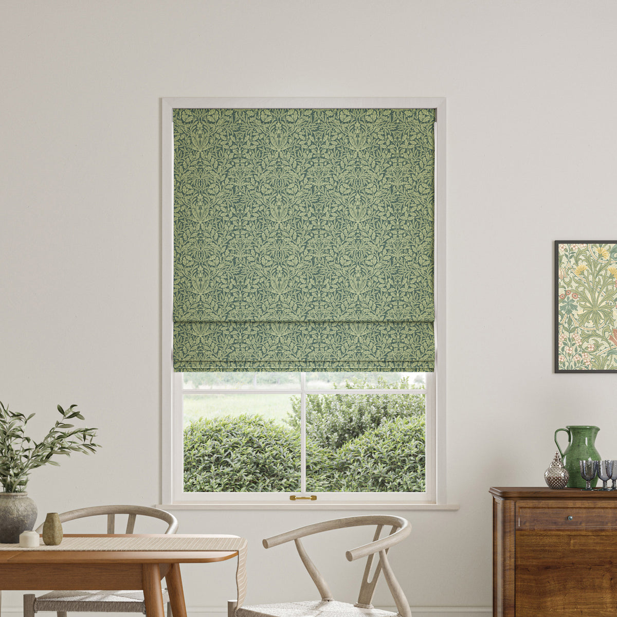 William Morris Acorn Made To Measure Roman Blind Eucalyptus