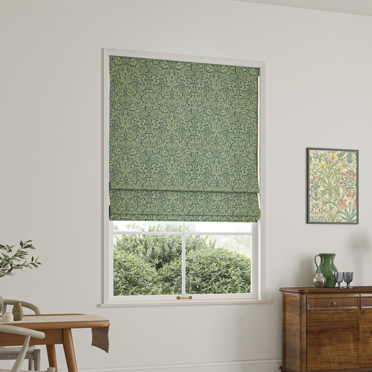 William Morris Acorn Made To Measure Roman Blind Eucalyptus