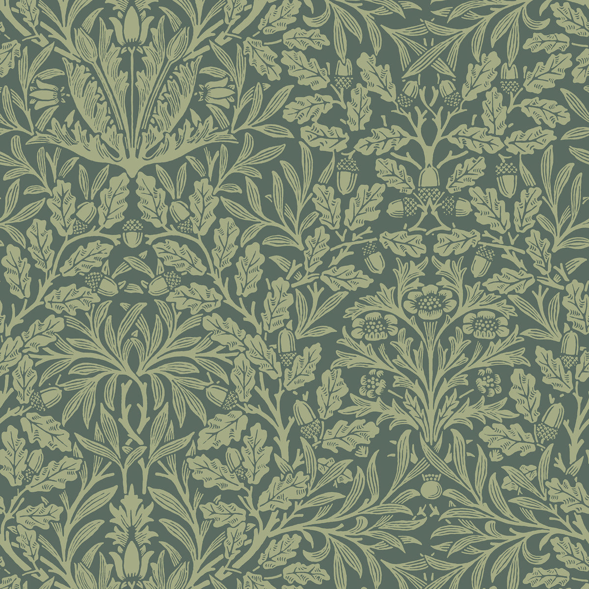 William Morris Acorn Made To Measure Roman Blind Eucalyptus