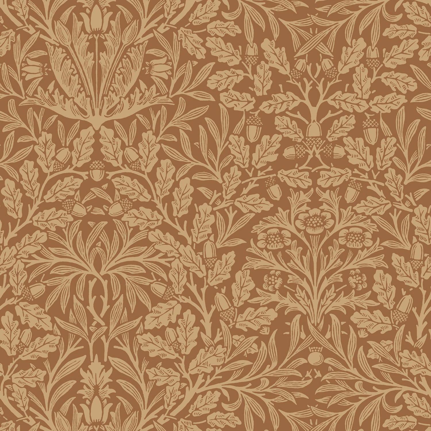 William Morris Acorn Made To Measure Curtains Russet