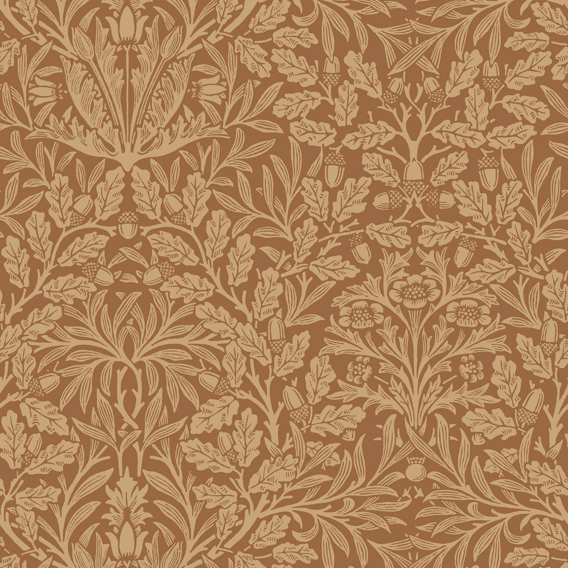 William Morris Acorn Made To Measure Curtains Russet