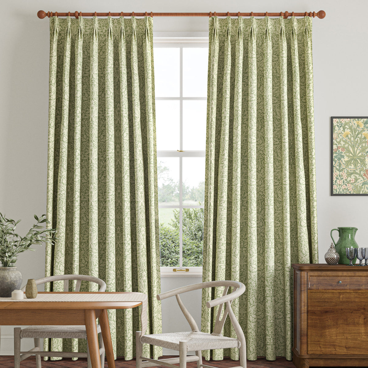 William Morris Acorn Made To Measure Roman Blind Lichen