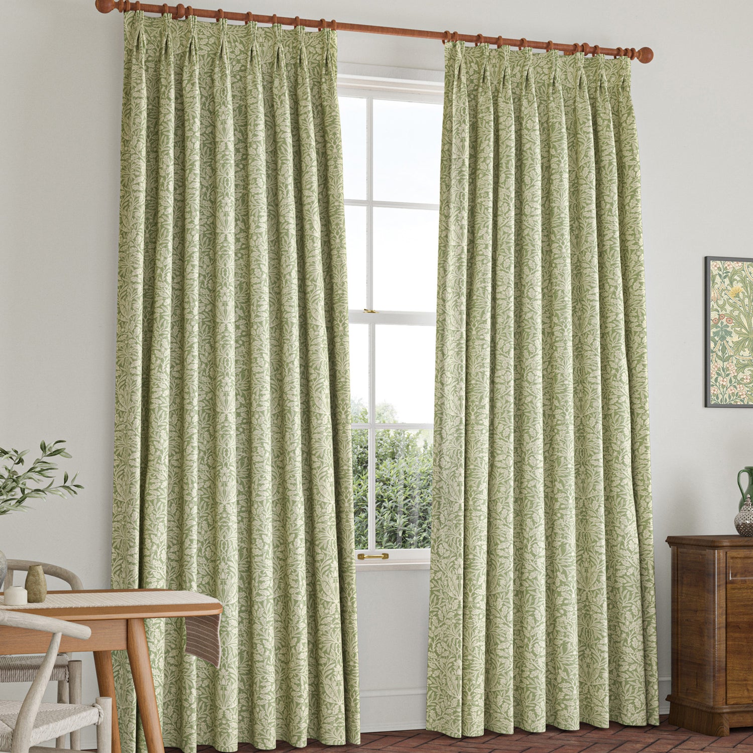 William Morris Acorn Made To Measure Curtains Lichen