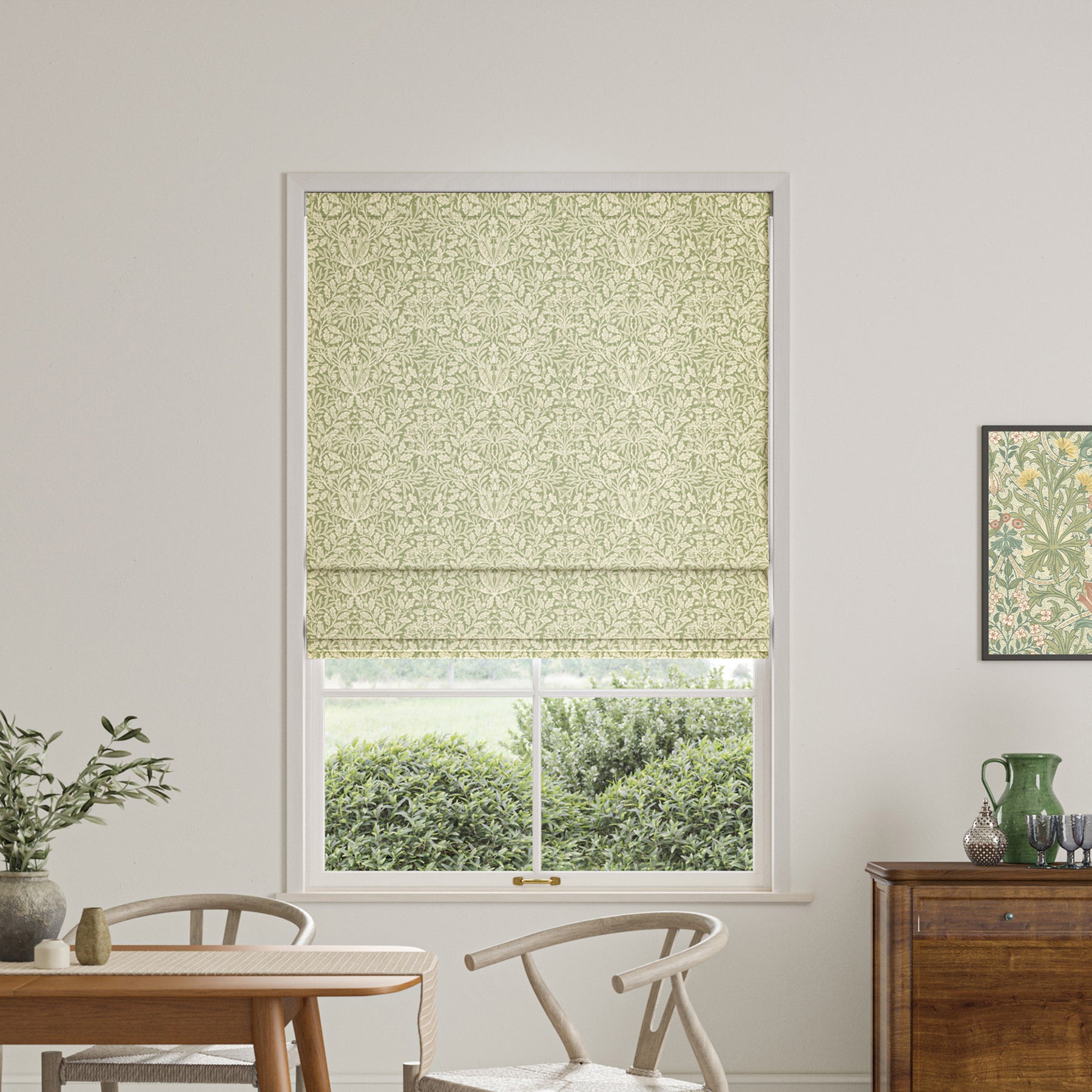 William Morris Acorn Made To Measure Roman Blind Lichen