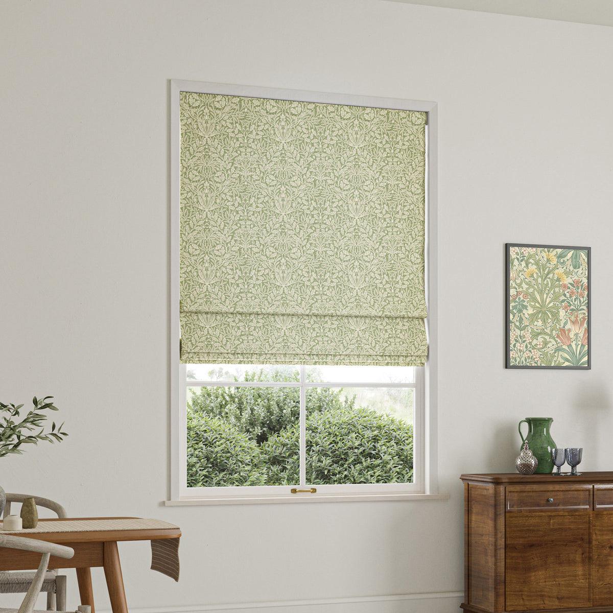 William Morris Acorn Made To Measure Roman Blind Lichen