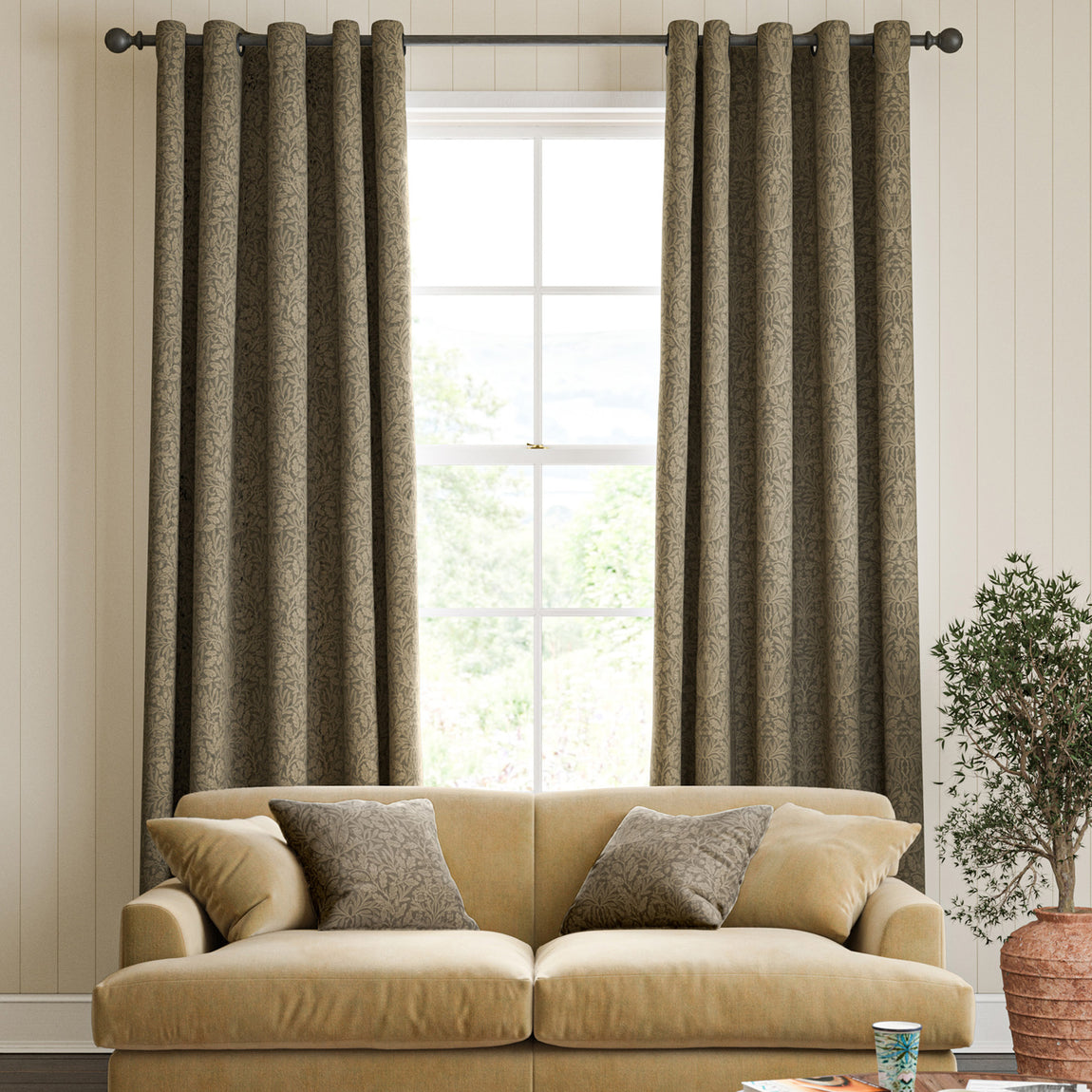 William Morris Acorn Velvet Made To Measure Roman Blind Truffle