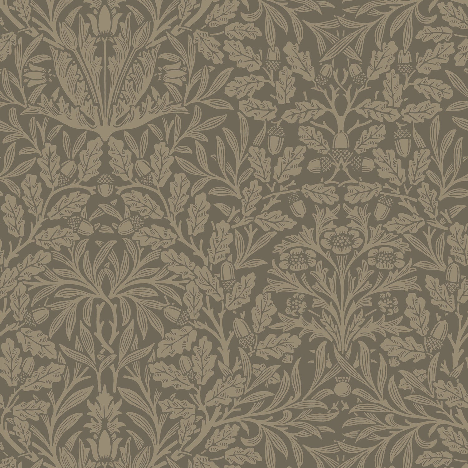 William Morris Acorn Velvet Made To Measure Roman Blind Truffle