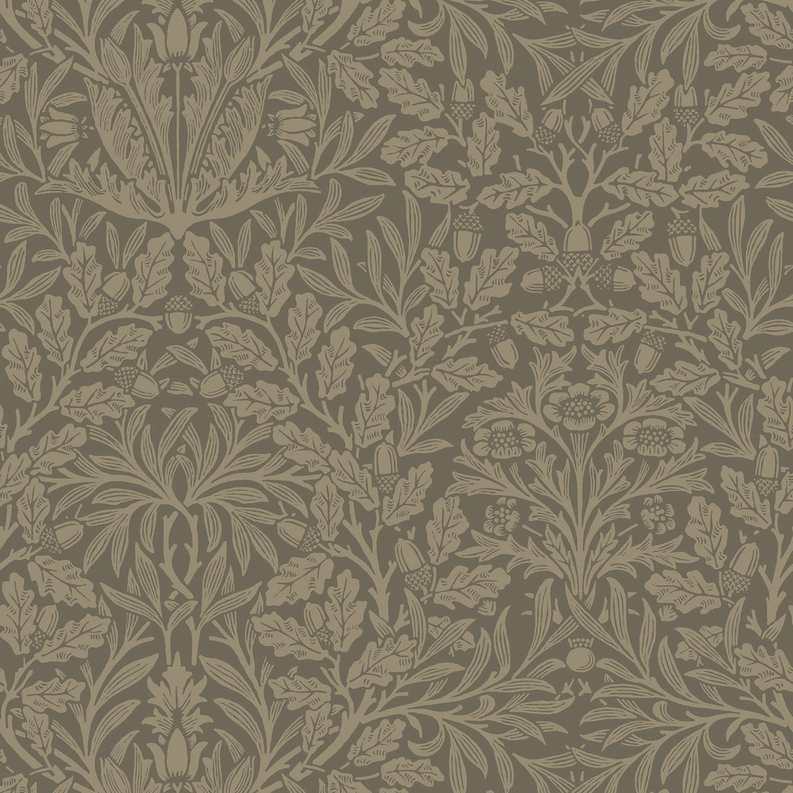 William Morris Acorn Velvet Made To Measure Roman Blind Truffle