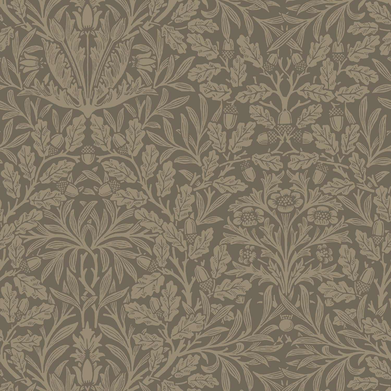 William Morris Acorn Velvet Made To Measure Curtains Truffle
