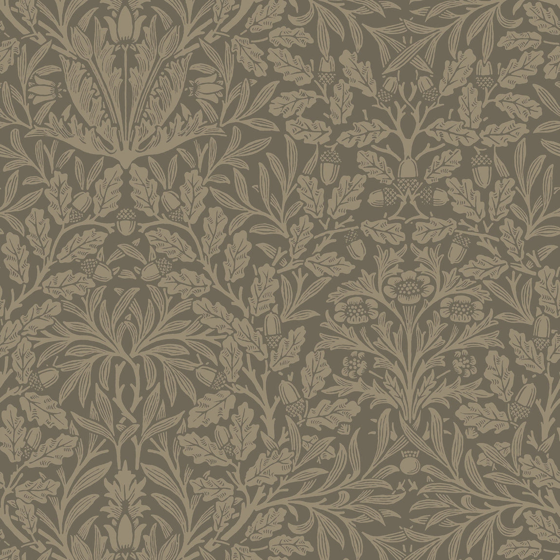 William Morris Acorn Velvet Made To Measure Curtains Truffle