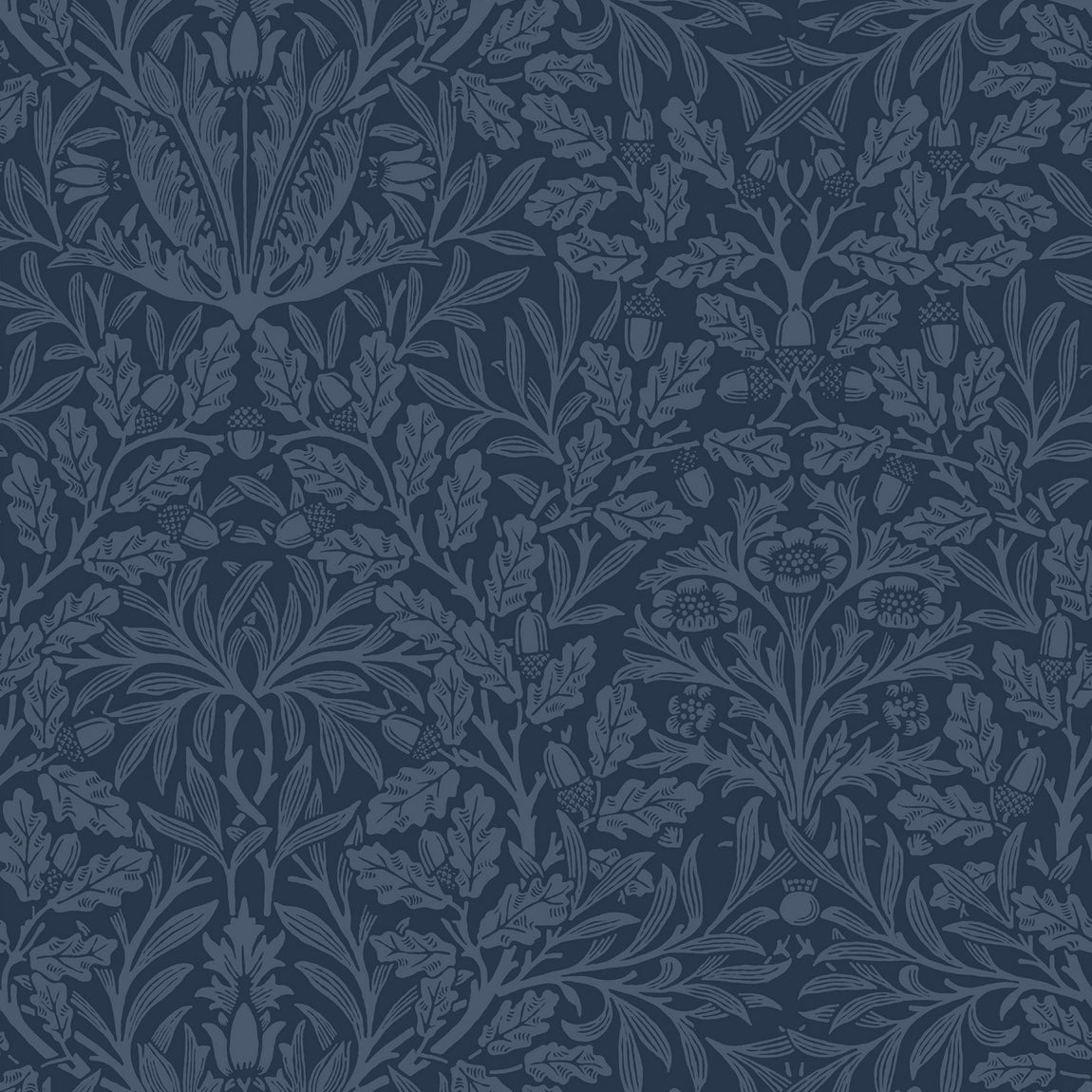 William Morris Acorn Velvet Made To Measure Roman Blind Midnight