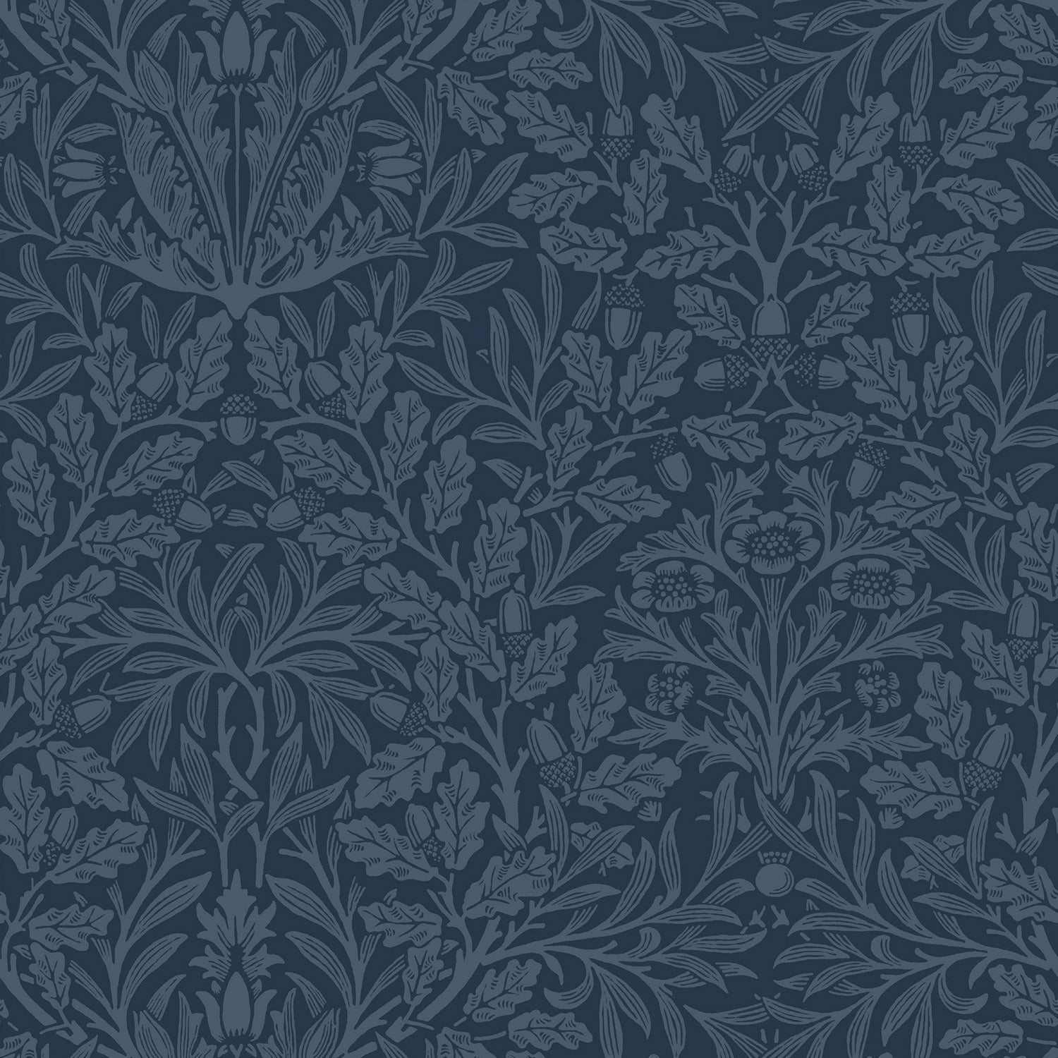 William Morris Acorn Velvet Made To Measure Curtains Midnight