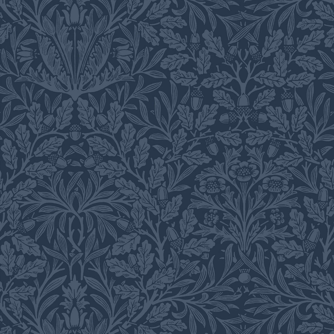 William Morris Acorn Velvet Made To Measure Curtains Midnight