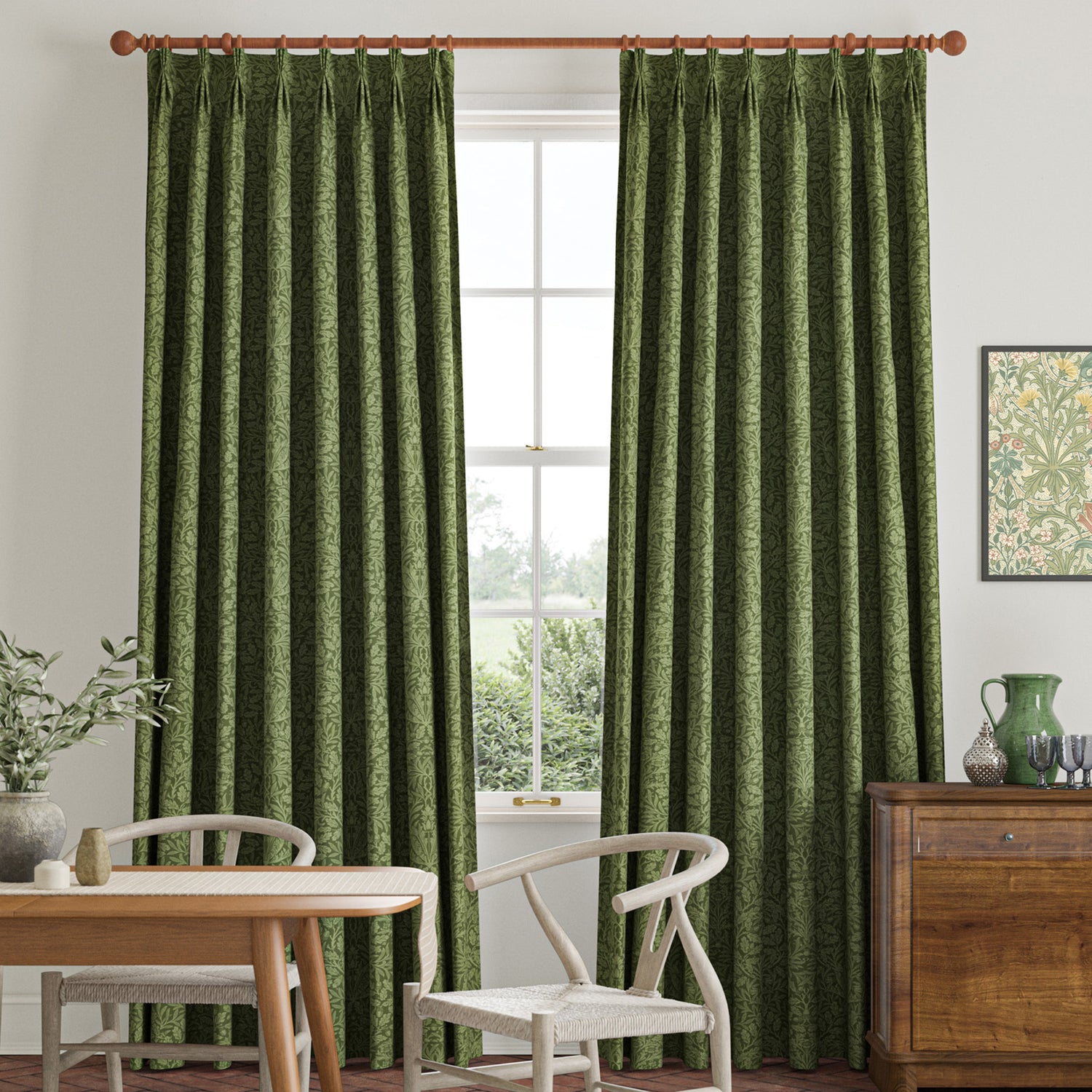 William Morris Acorn Velvet Made To Measure Roman Blind Moss
