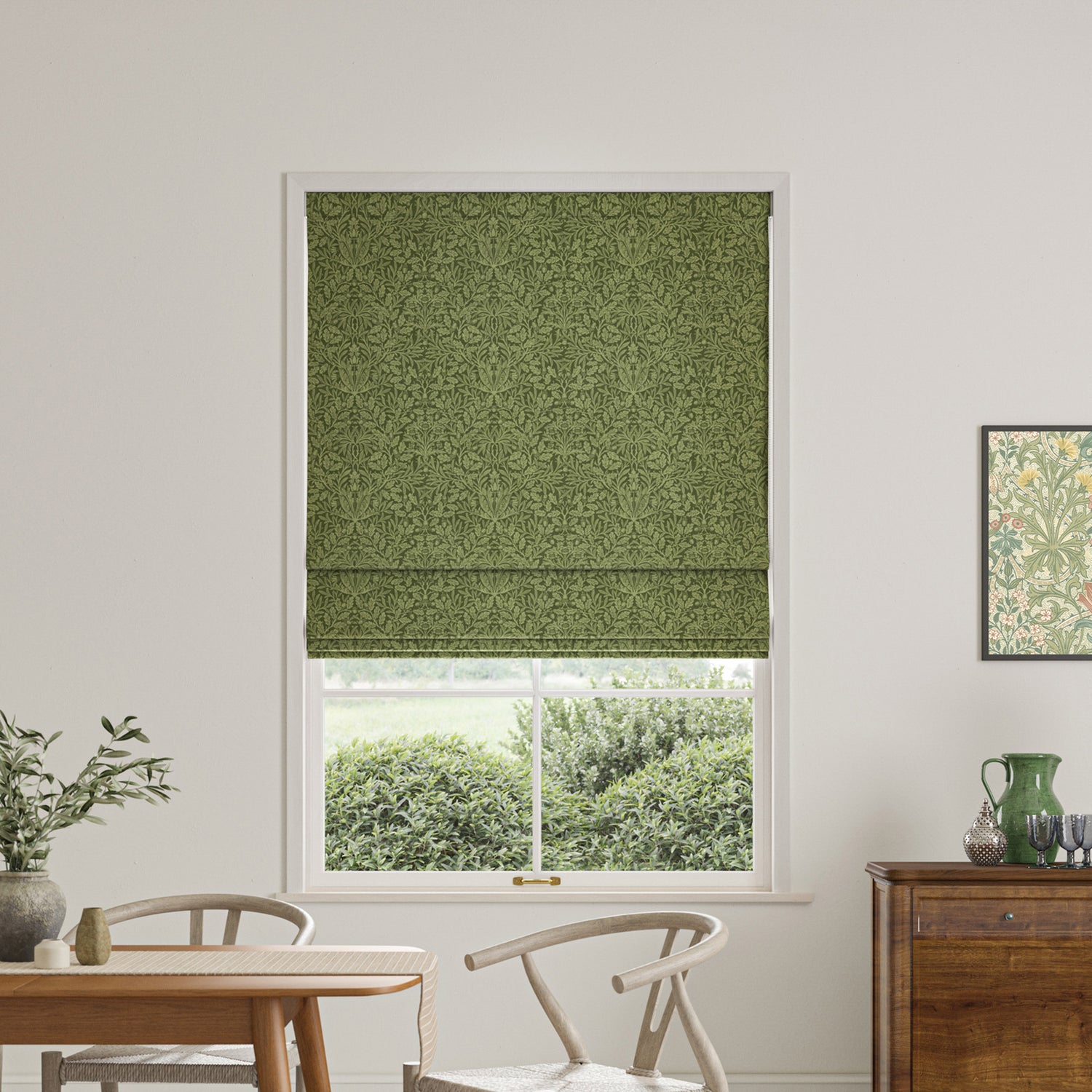 William Morris Acorn Velvet Made To Measure Roman Blind Moss