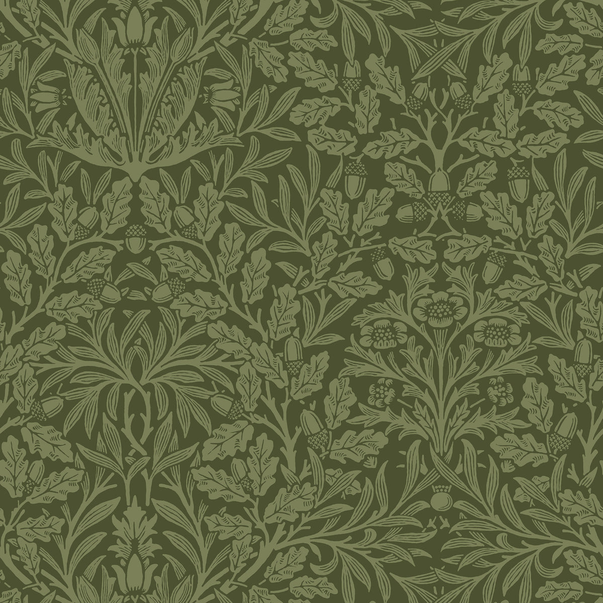 William Morris Acorn Velvet Made To Measure Roman Blind Moss