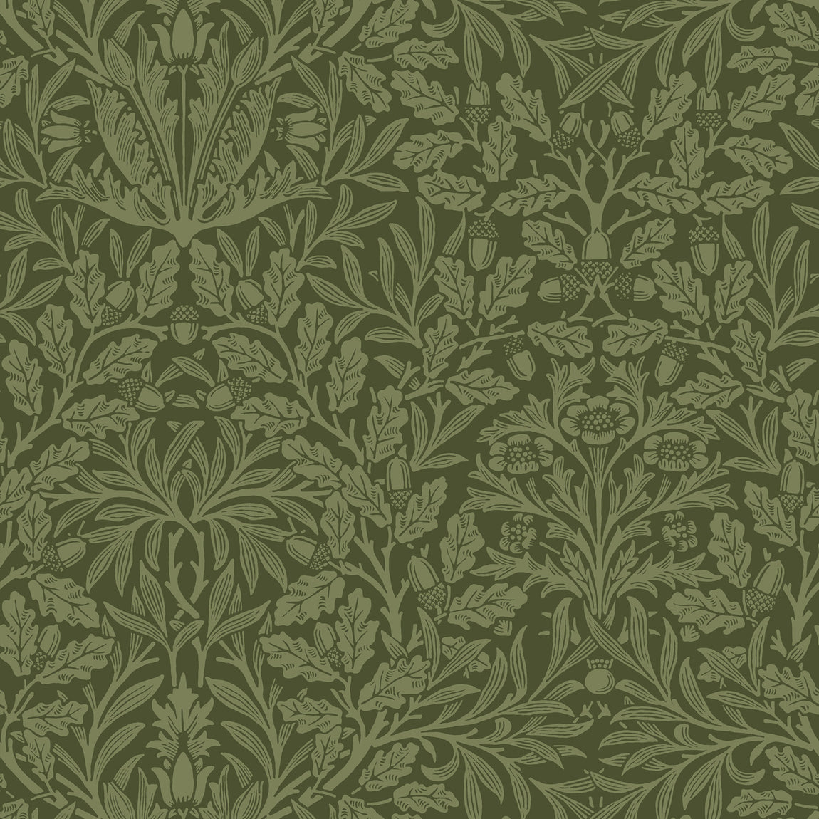 William Morris Acorn Velvet Made To Measure Roman Blind Moss
