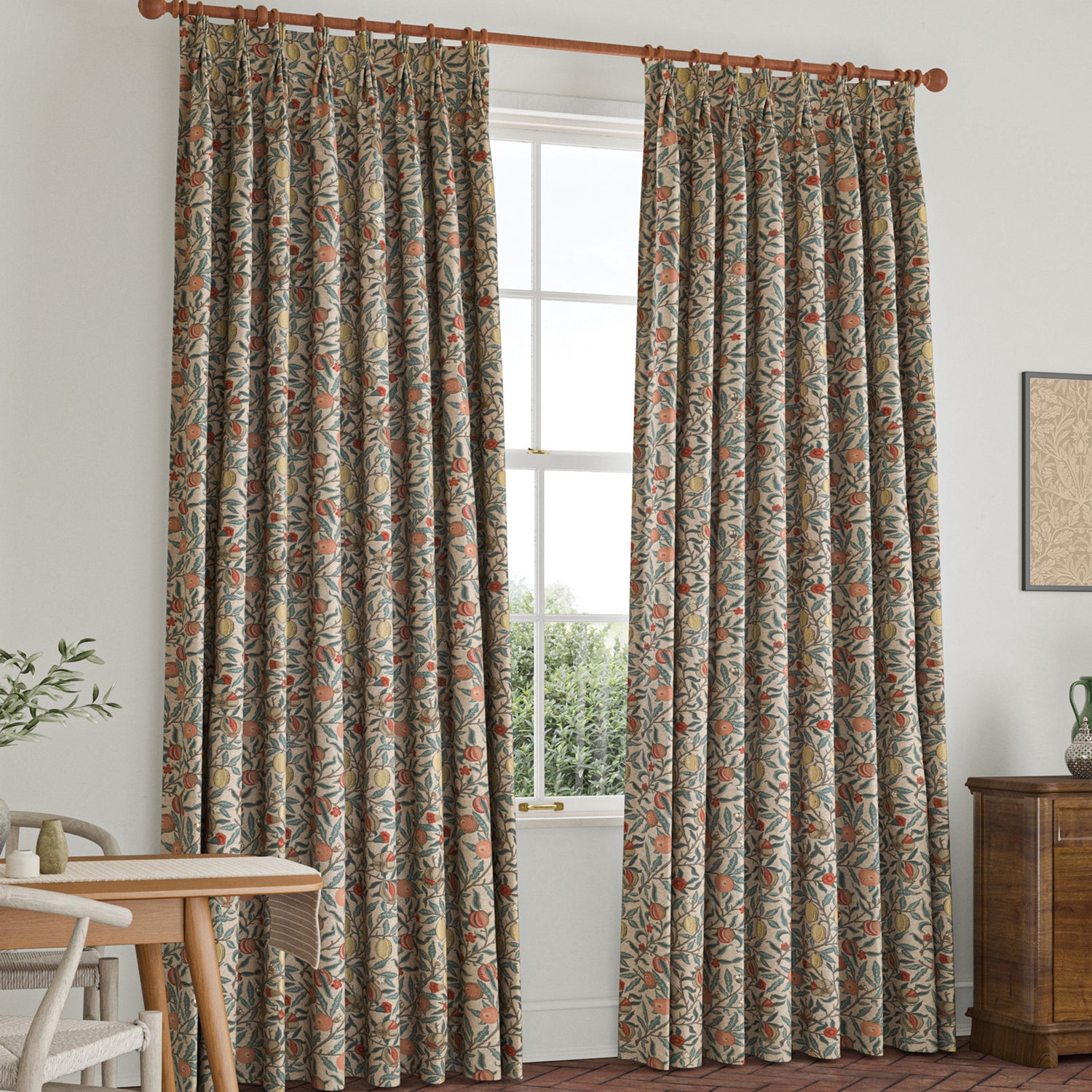 William Morris Fruit Made To Measure Curtains Clay