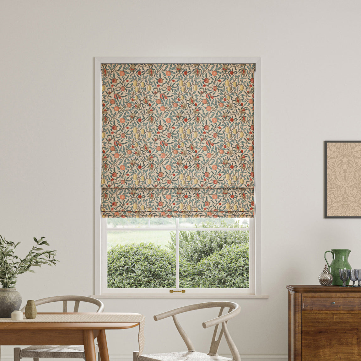 William Morris Fruit Made To Measure Roman Blind Clay