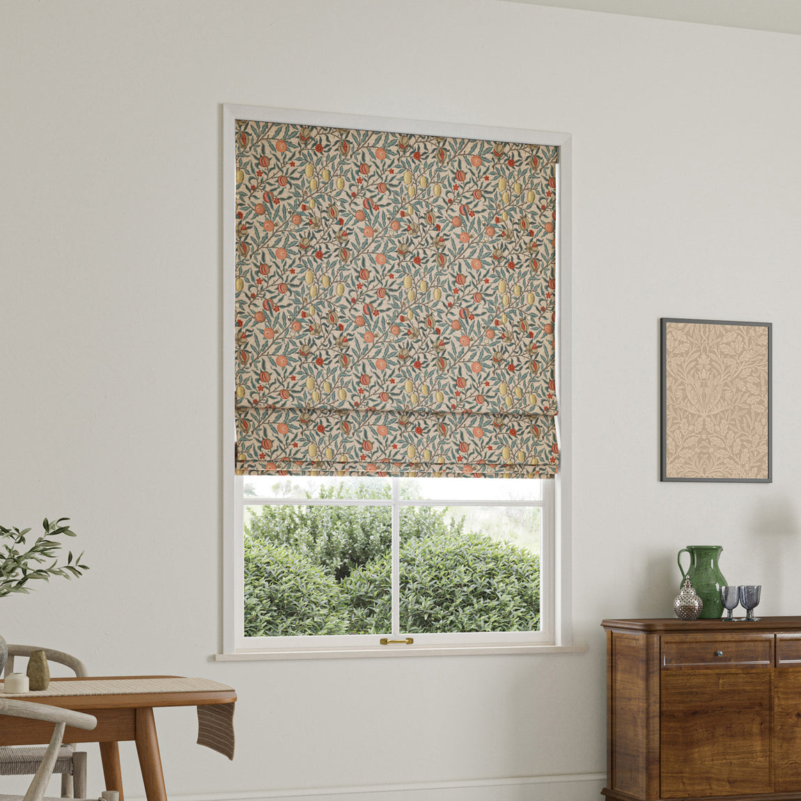 William Morris Fruit Made To Measure Roman Blind Clay