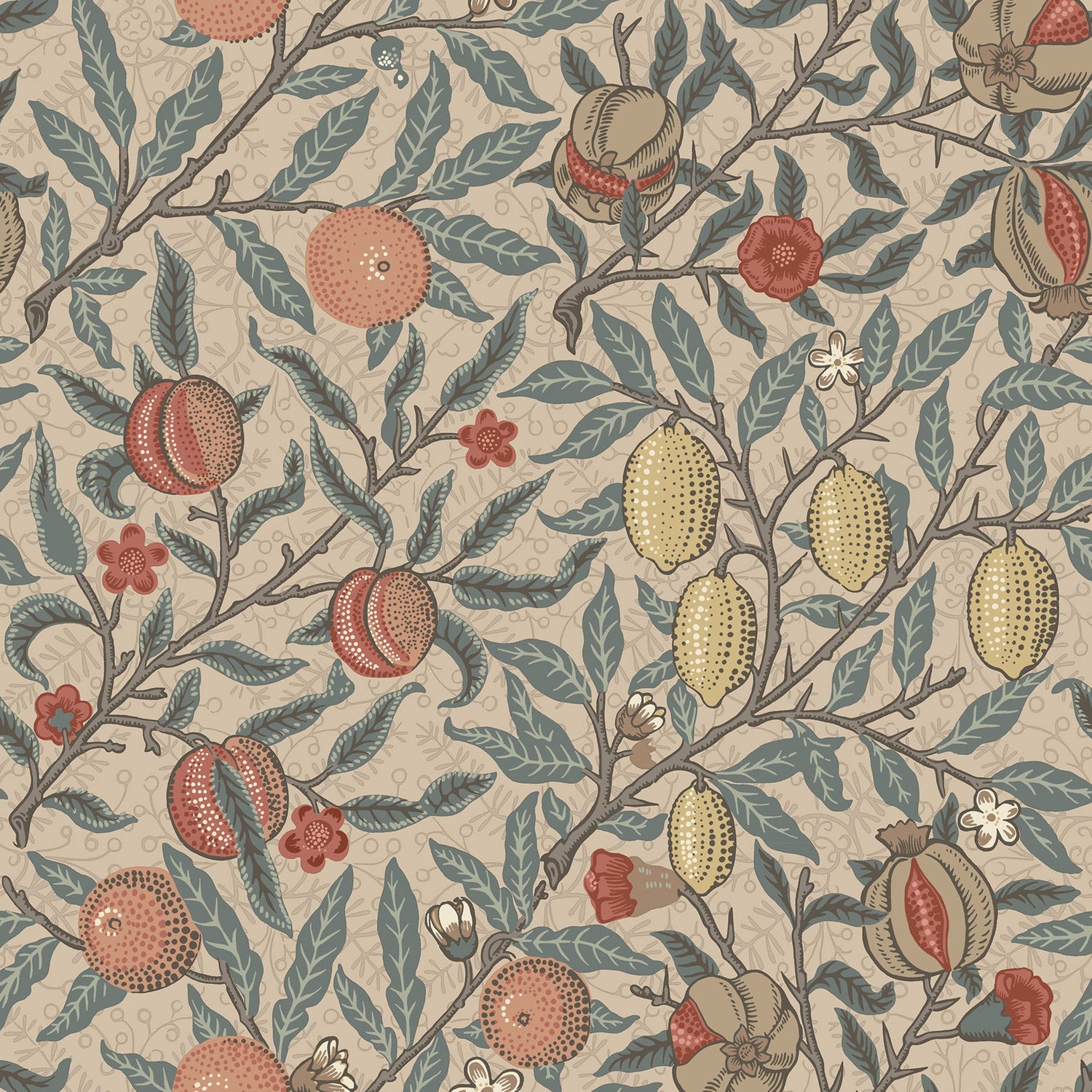 William Morris Fruit Made To Measure Curtains Clay