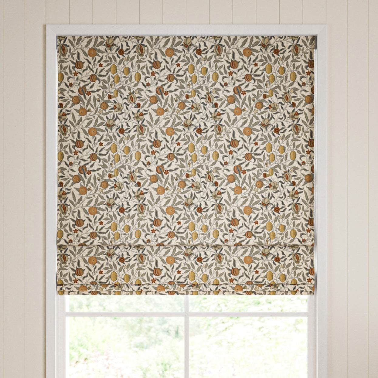 William Morris Fruit Made To Measure Curtains Flax