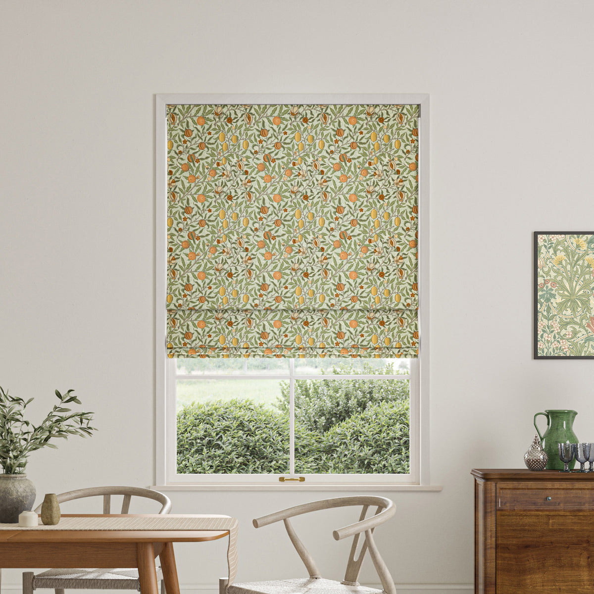 William Morris Fruit Made To Measure Roman Blind Lichen