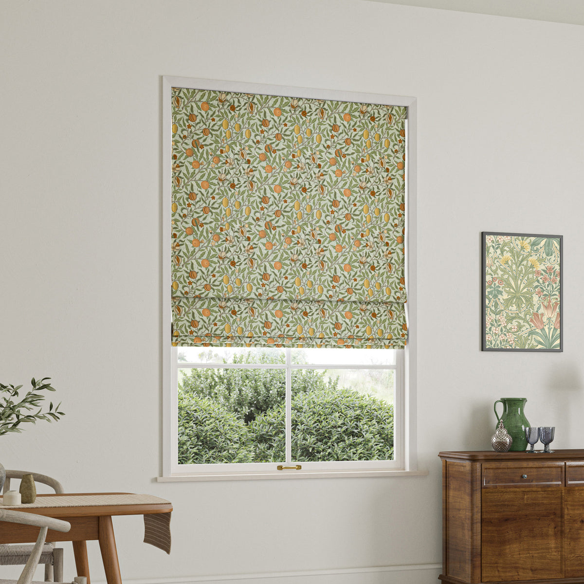 William Morris Fruit Made To Measure Roman Blind Lichen
