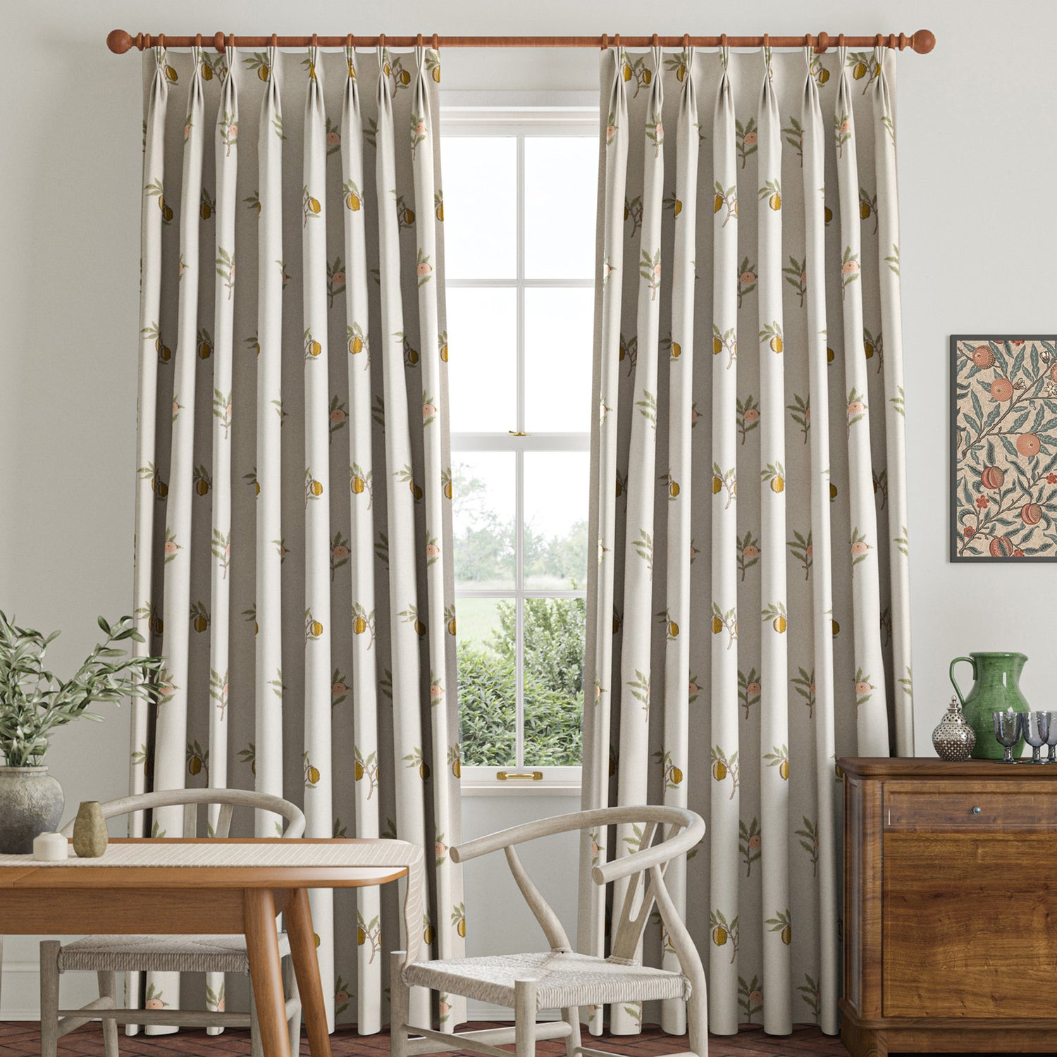 William Morris Fruit Embroidery Made To Measure Roman Blind Sage