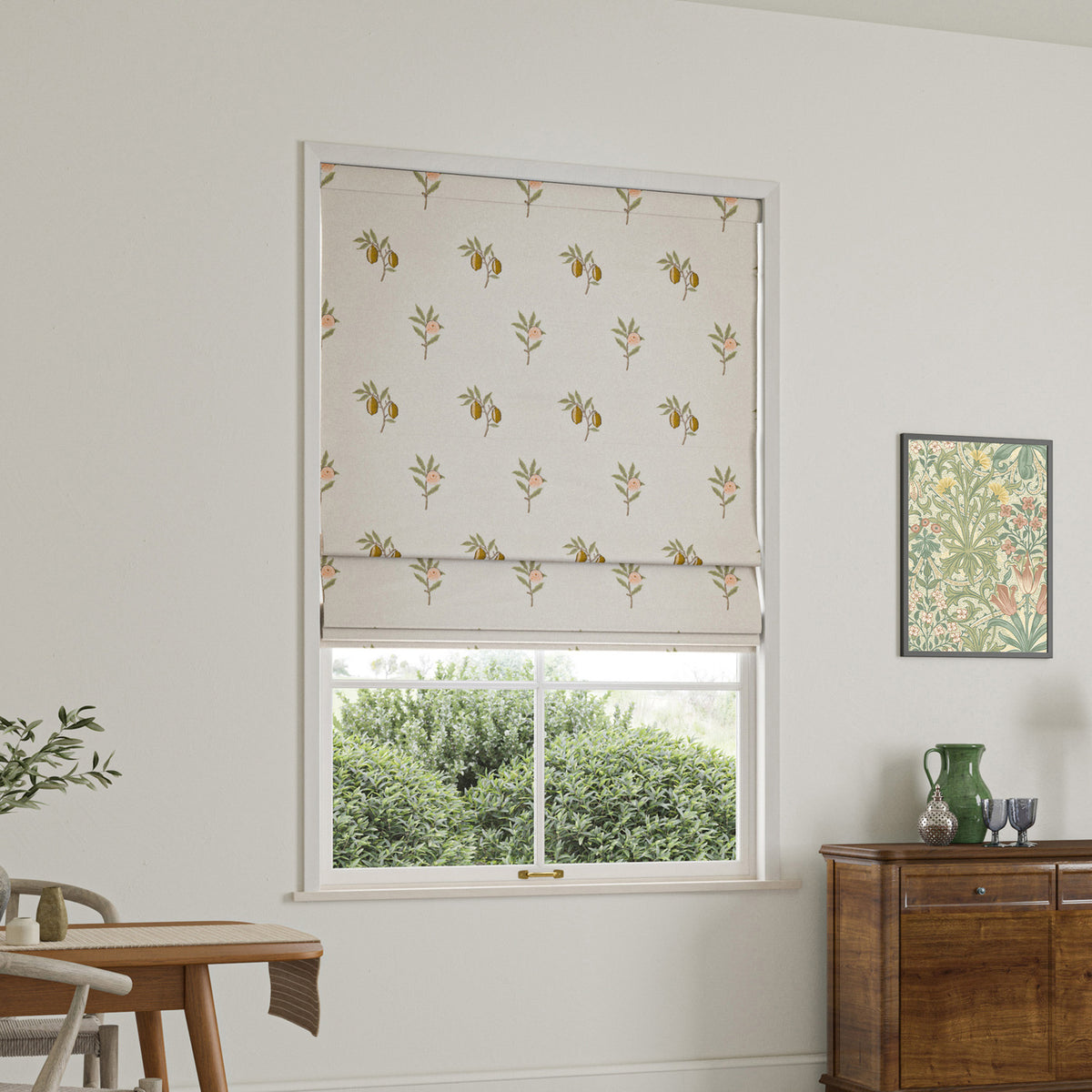 William Morris Fruit Embroidery Made To Measure Roman Blind Sage