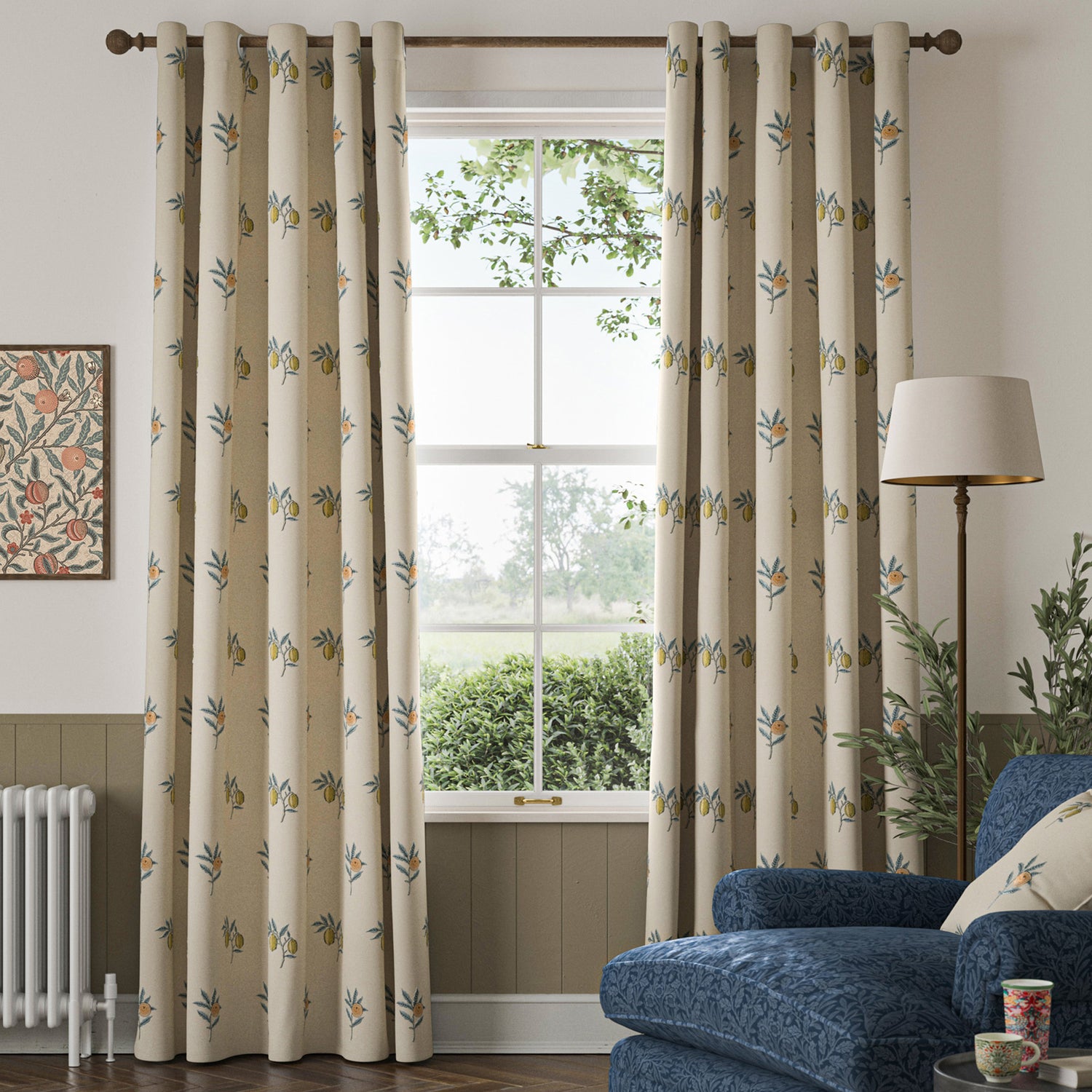 William Morris Fruit Embroidery Made To Measure Roman Blind River