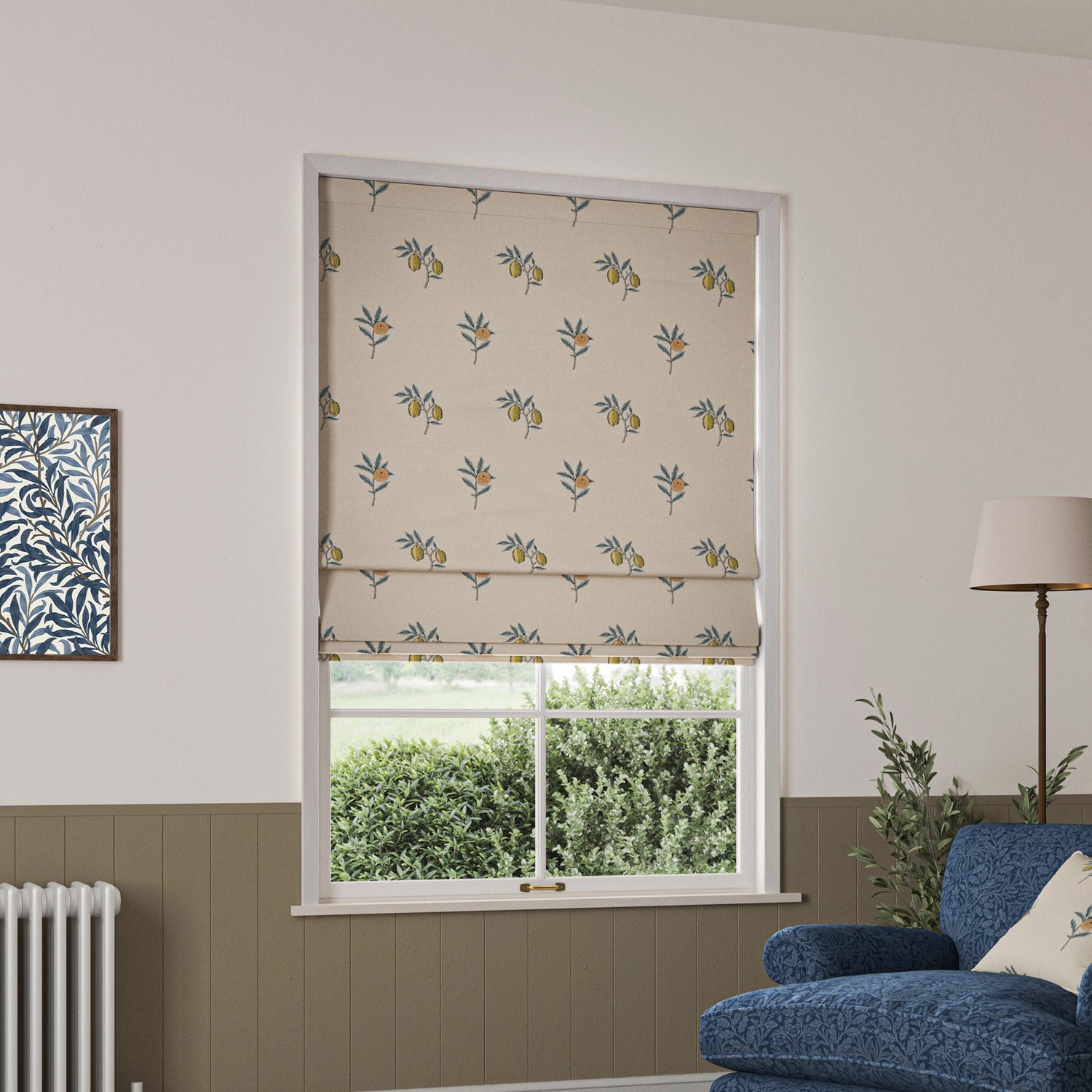 William Morris Fruit Embroidery Made To Measure Roman Blind River
