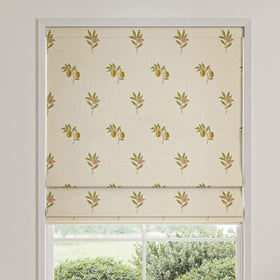 William Morris Fruit Embroidery Made To Measure Roman Blind Moss