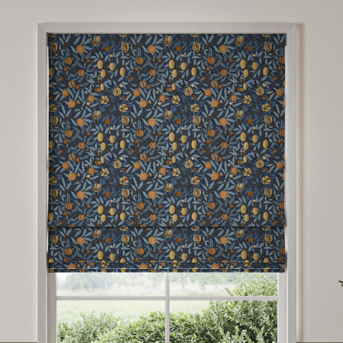 William Morris Fruit Velvet Made To Measure Curtains Midnight