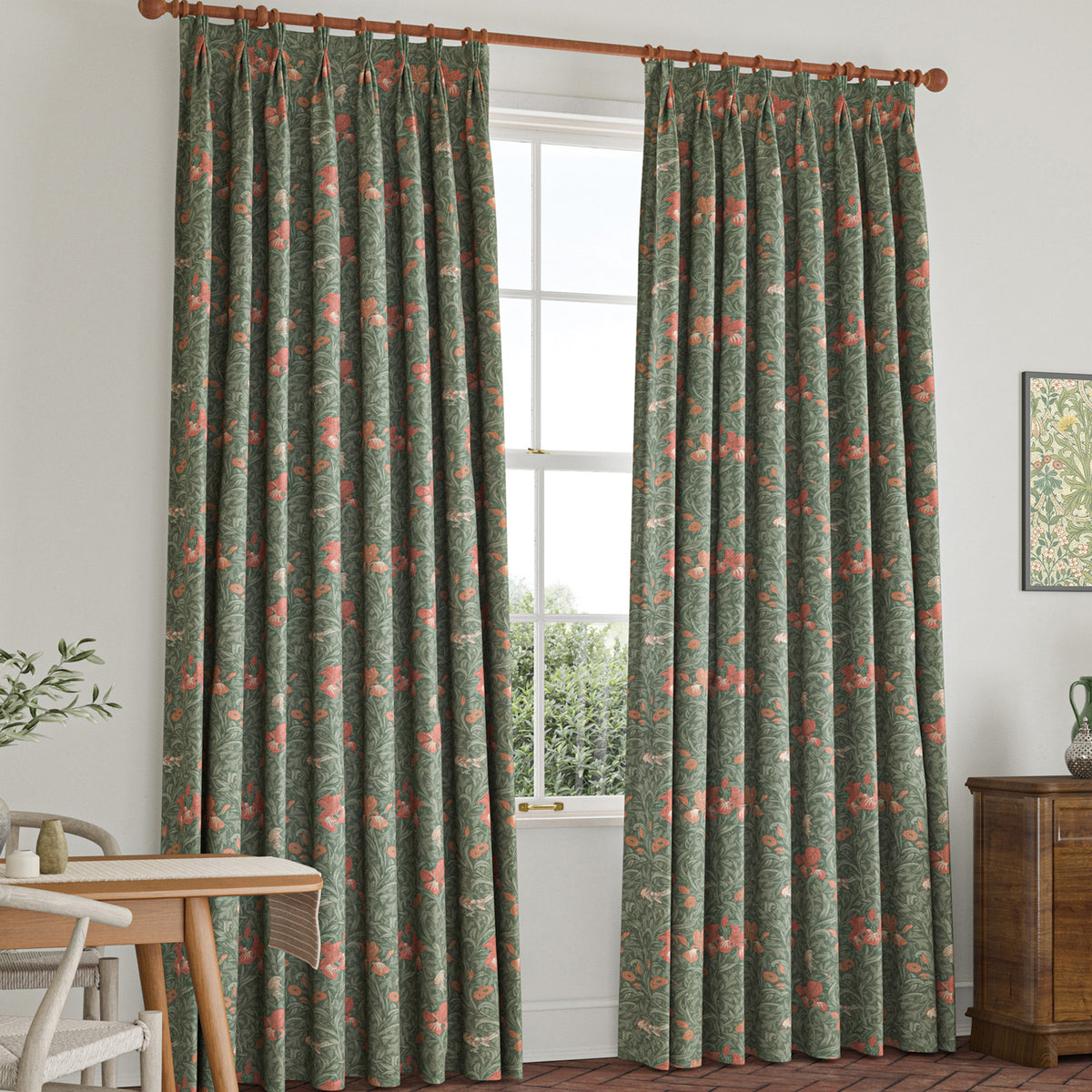 William Morris Iris Made To Measure Curtains Sage