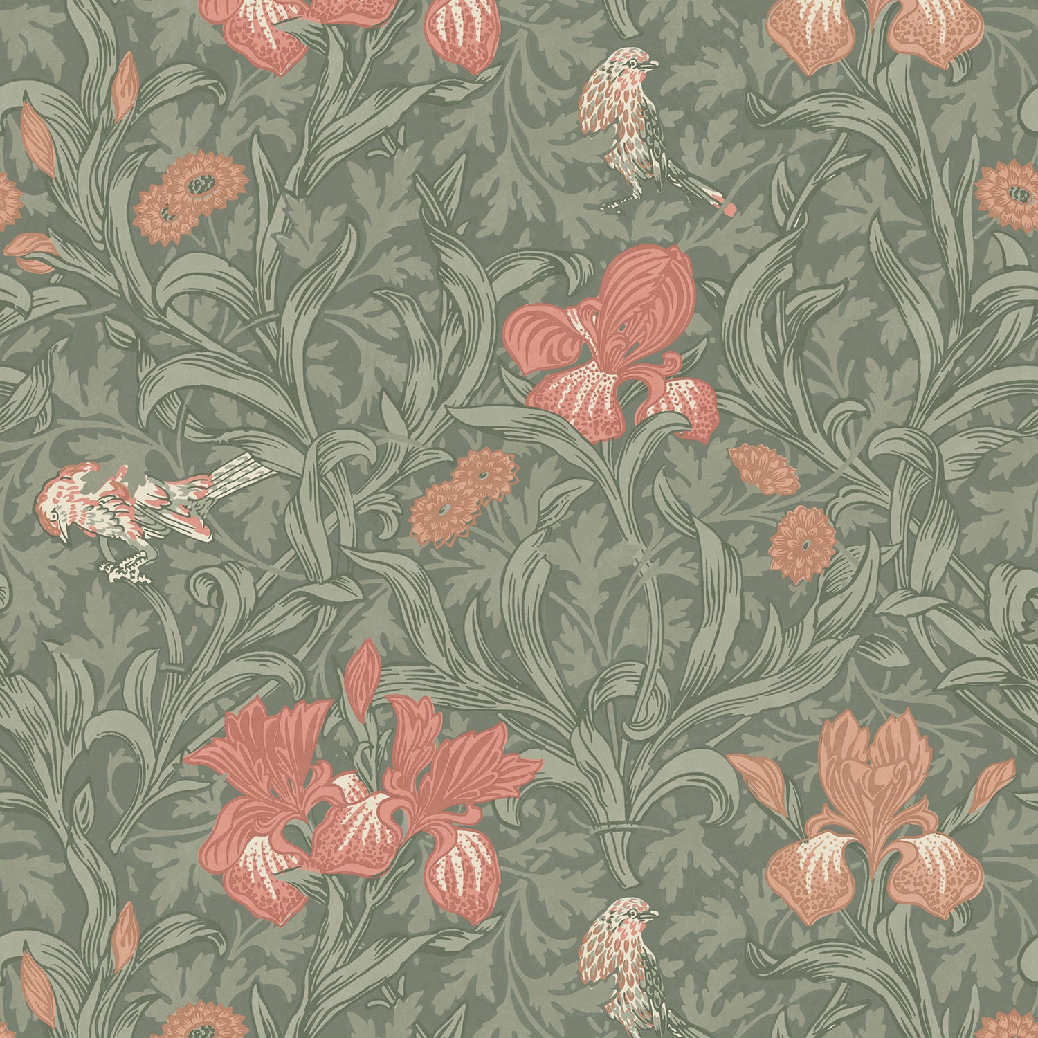 William Morris Iris Made To Measure Roman Blind Sage