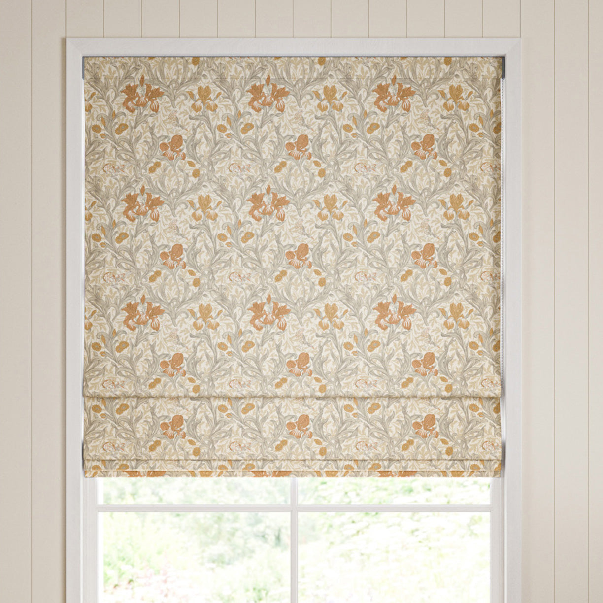 William Morris Iris Made To Measure Roman Blind Honey
