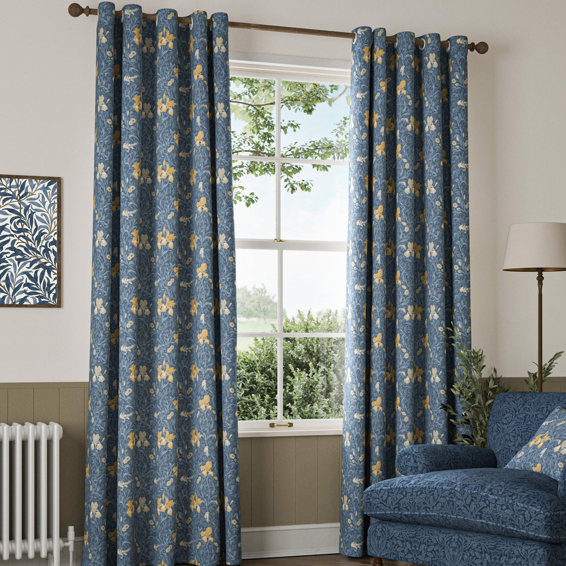 William Morris Iris Made To Measure Curtains River