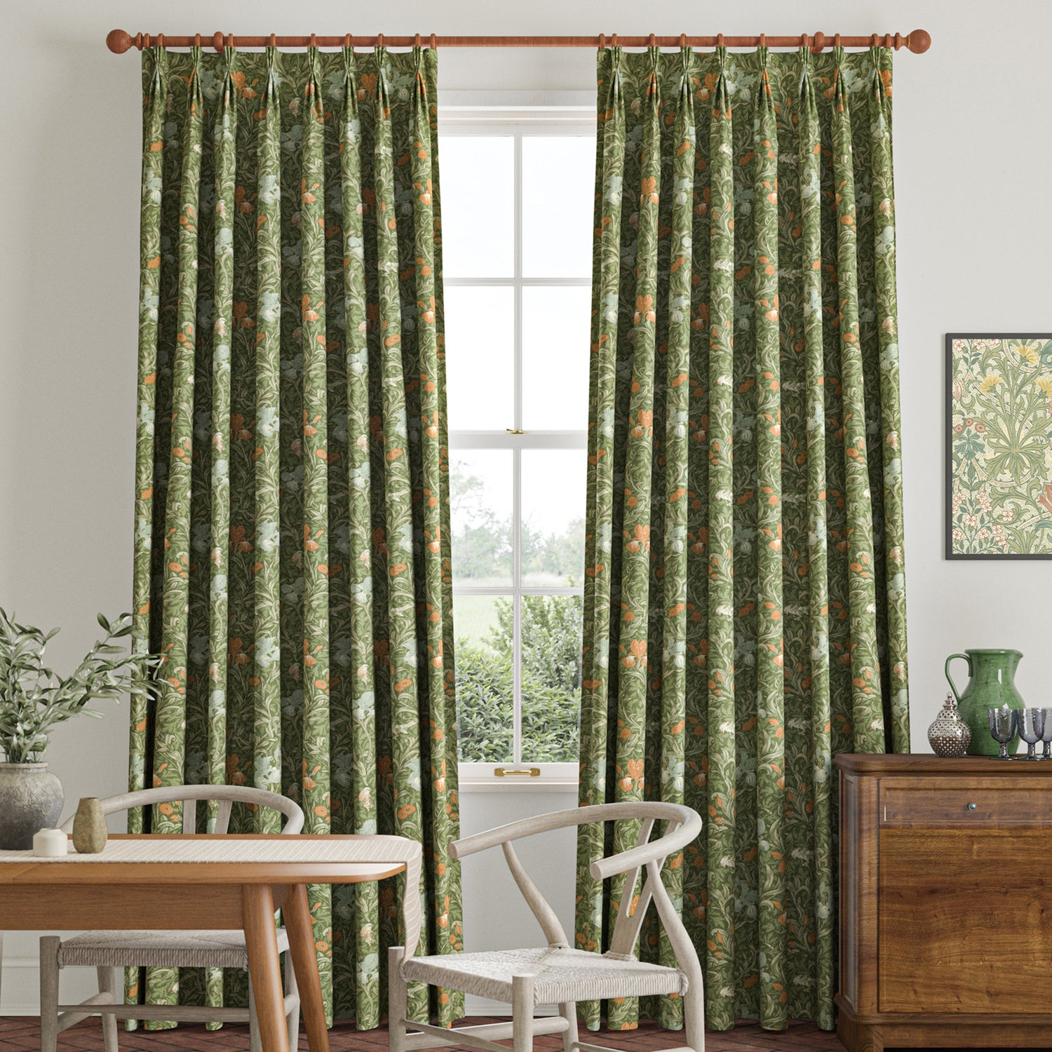 William Morris Iris Made To Measure Roman Blind Moss