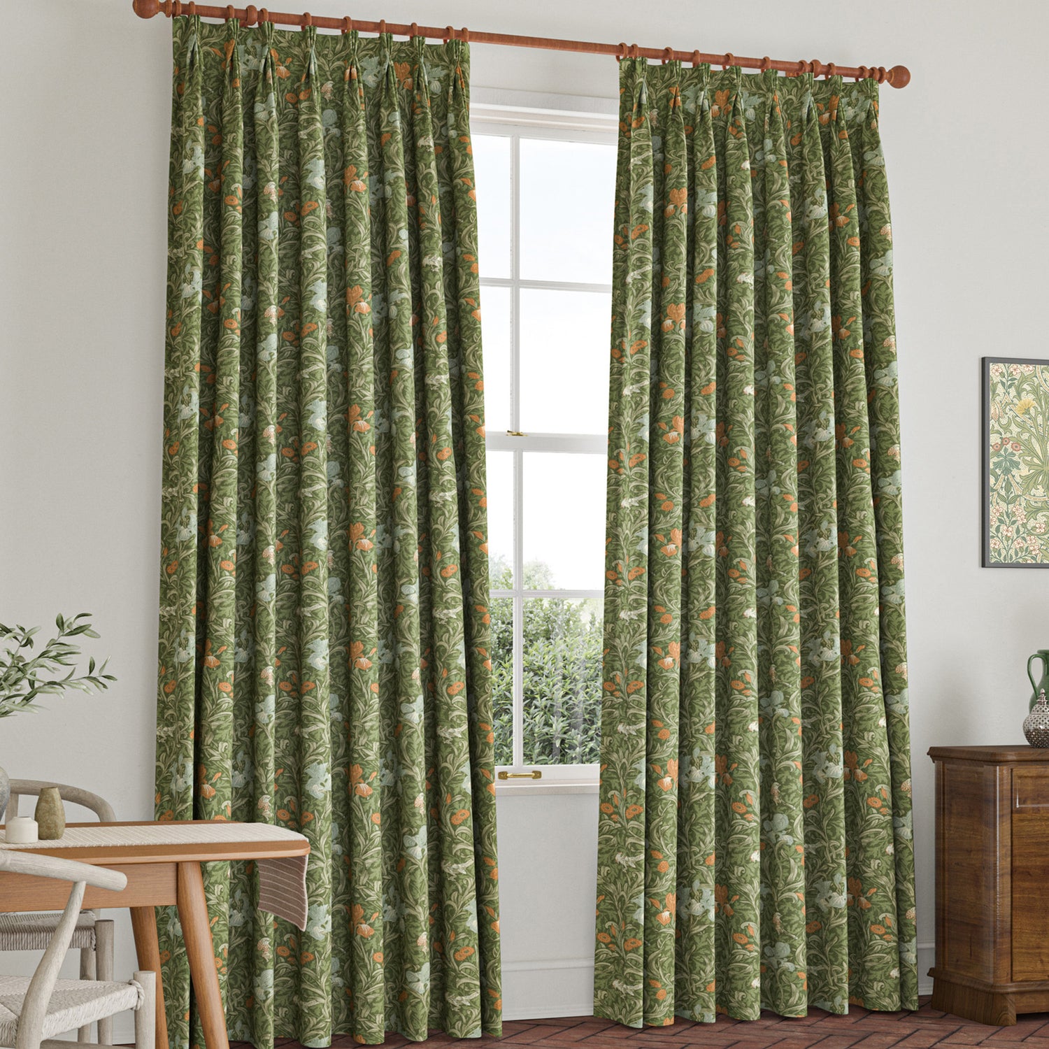 William Morris Iris Made To Measure Curtains Moss