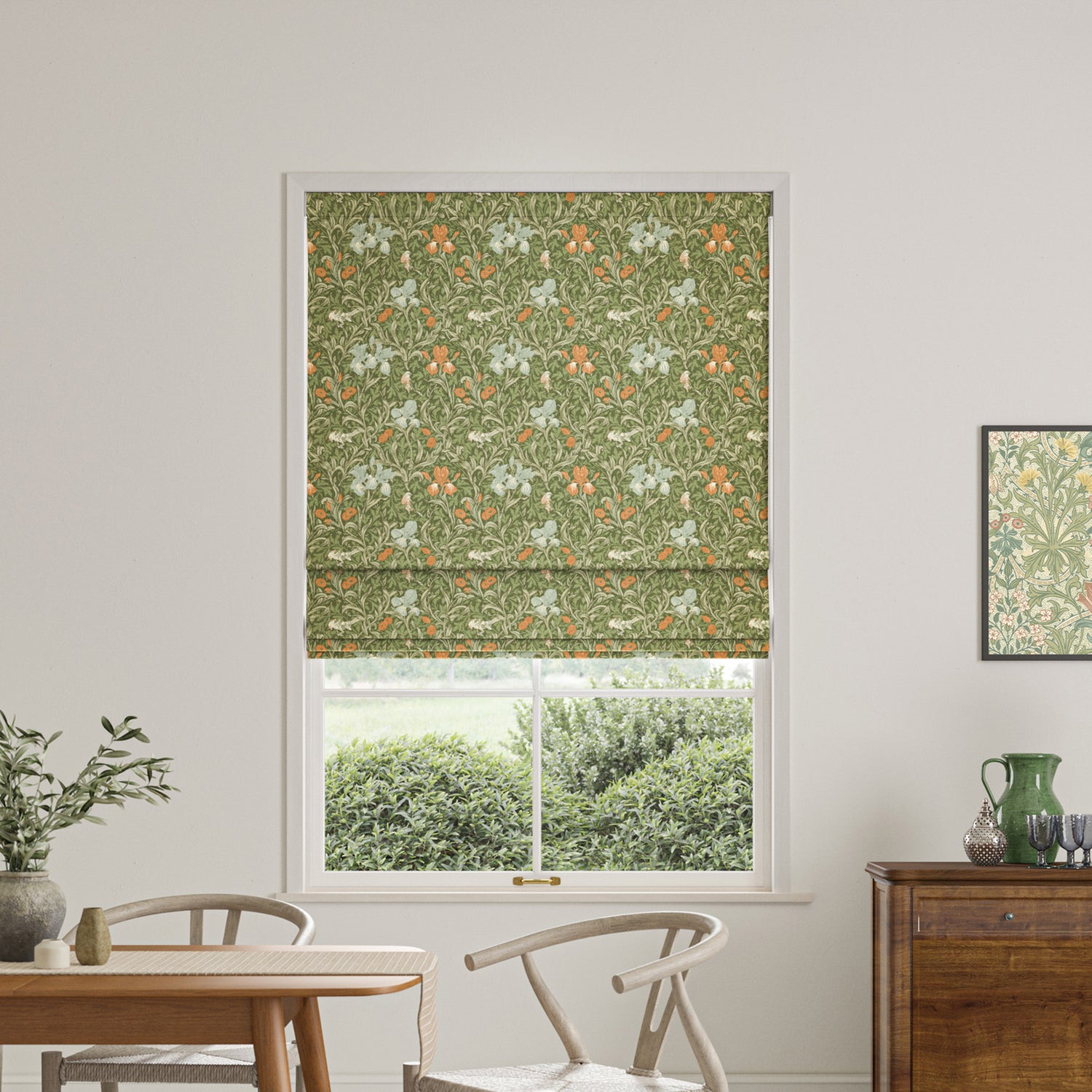 William Morris Iris Made To Measure Roman Blind Moss