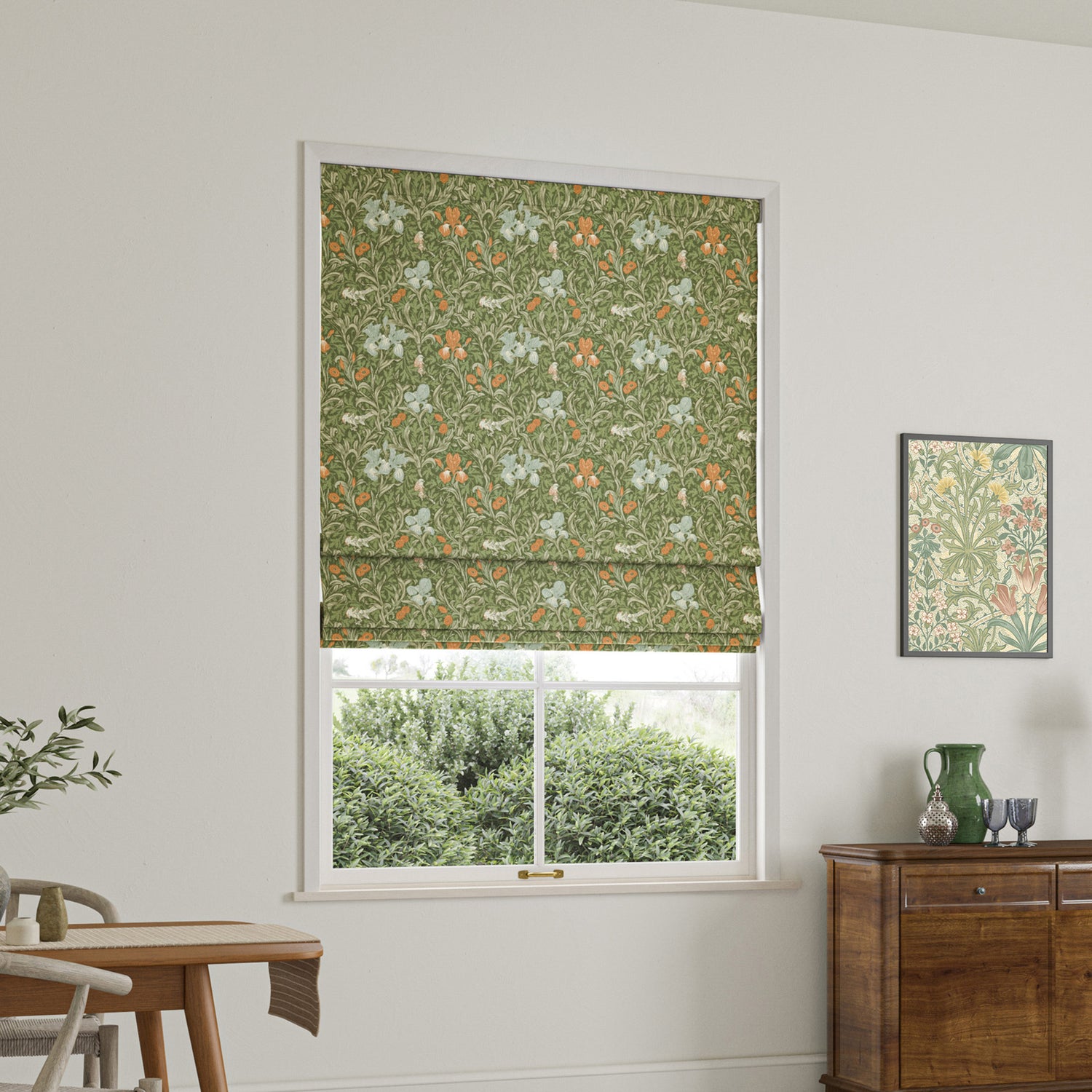 William Morris Iris Made To Measure Roman Blind Moss